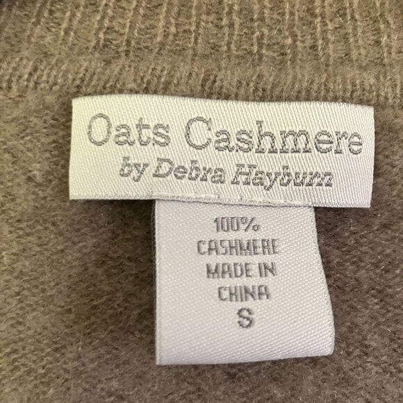 Oats Cashmere Womens 100% Cashmere Debra Hayburn Boxy Sweater Small Beige FA EXC - Picture 4 of 9